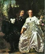 Bartholomeus van der Helst Abraham del Court and his wife Maria de Keerssegieter oil